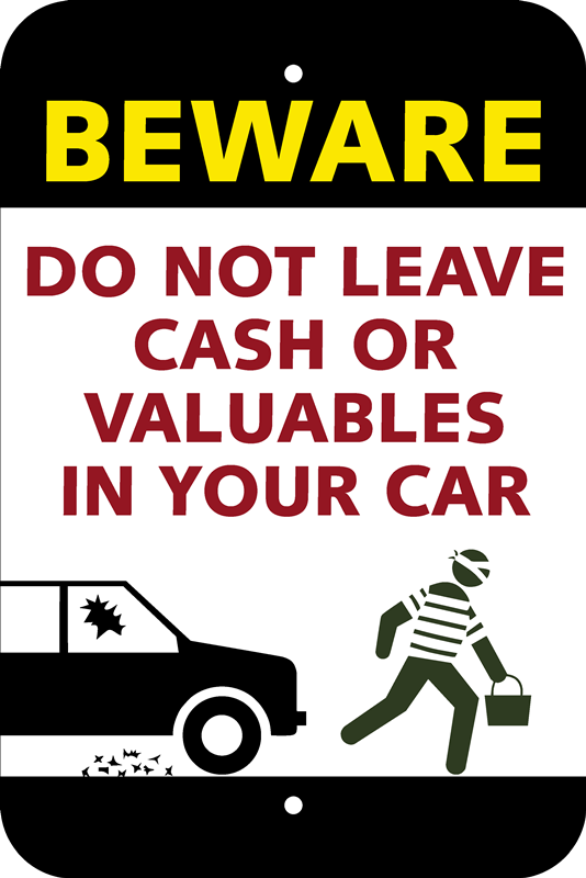 Coins in Car Door Theft Warning